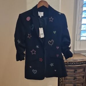 NWT Cinq à Sept Black Multi Blazer